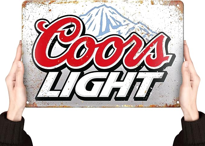 Coors Light Beer Signs Man Cave Decor | Bar Vintage Metal Tin Signs | Garage Retro Home decor | Wall Poster Funny Cool Things Stuff For House Shop Room Coffee 8 * 12 Inch by Clolinse
