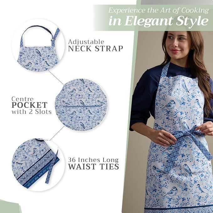 Maison d' Hermine 100% Cotton Apron for women with Pocket Kitchen Chef Apron for Men Cooking Mothers Day Gifts - Image 5
