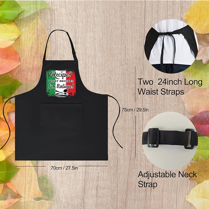 Chef Aprons for Men Women with Pockets, Kitchen Apron for Cooking Grilling Gifts for Dad Mom Birthday Christmas - Image 5