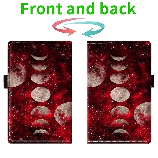 Server Books for Waitress, with 7 Large Pockets, Waiter Serving Book, Waitstaff Server Order Pads, Cute PU Leather Server Book with Pen Holder Fit Server Apron, Red Galaxy Moon - Image 2