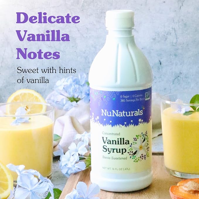 NuNaturals Stevia Syrup, Sugar-Free Sweetener, Plant-Based Sugar Substitute, Zero Calorie, Vanilla Flavor, 16 oz (Pack of 2) - Image 5