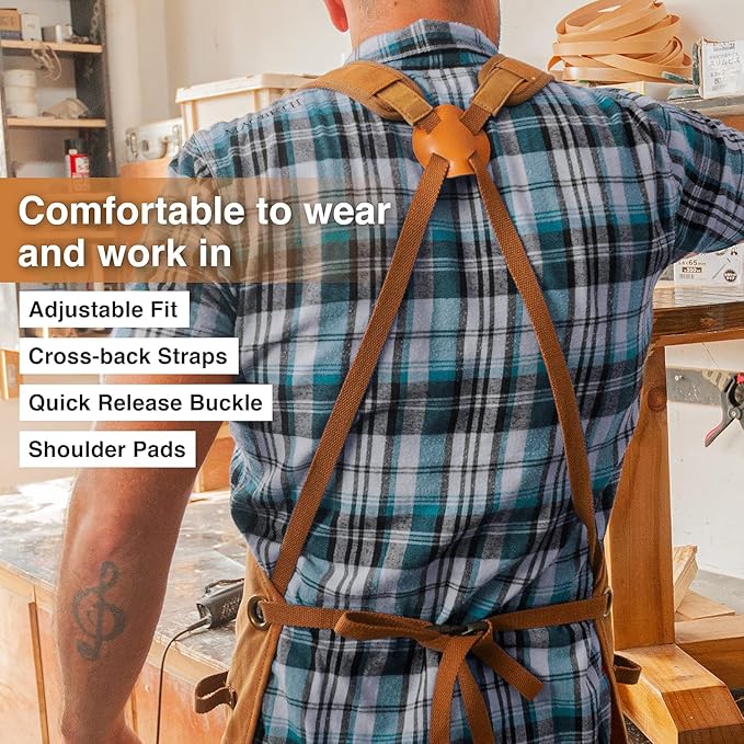 Hudson Durable Goods - Woodworking Edition - Waxed Canvas Apron - Brown - Image 2