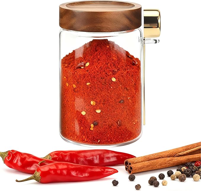 30oz Glass Storage Jar with Airtight Lids Spoons Glass Coffee Ground Canister Glass Sugar Container for Cookies Beans Nut Pasta Candy Spice Rice Loose Tea (900ml/30oz-1 pack)