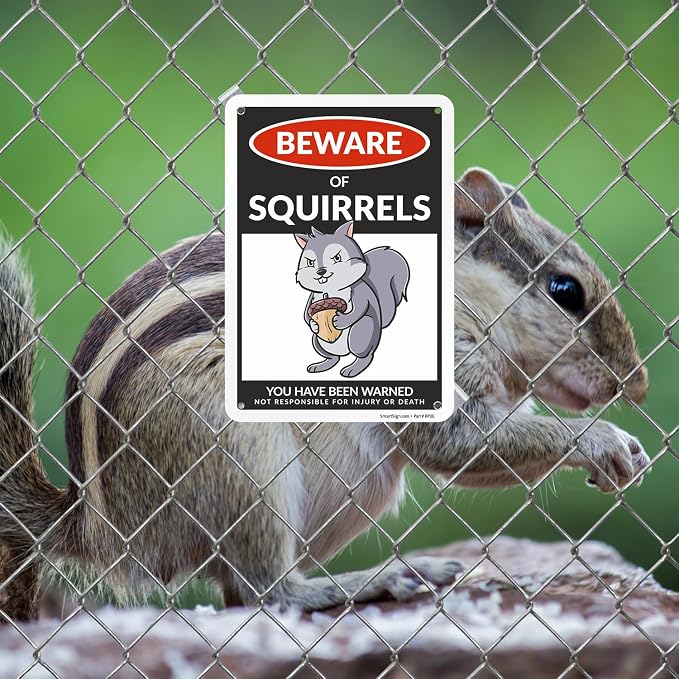 SmartSign Aluminum Squirrel Sign - 10"x7", 40 mil Laminated Rust-free - Humor Squirrel Themed Decorative Signage for Garden, Patio, Gifts - Made in USA - Image 3