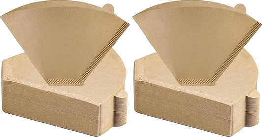 AOZITA #4 Cone Coffee Filters 8-12 Cup, 100 Count Unbleached Natural Coffee Paper Filters, No Blowout, Disposable Coffee Filter for Pour Over and Drip Coffee Maker (Pack of 2)