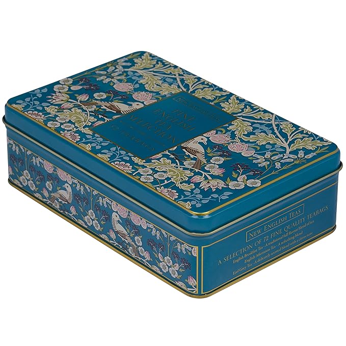 New English Teas Song Thrush & Berries Tea Tin with 72 Assorted English Teabags