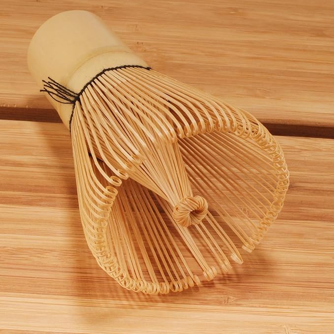 Matcha Tea Bamboo Whisk And Ceramic Rest 2 Piece Set - Black Holder - 1 Set