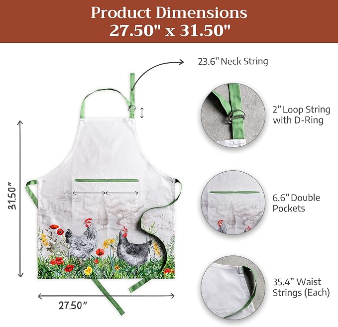 Maison d' Hermine 100% Cotton Apron for women with Pocket Kitchen Chef Apron for Men Cooking Mothers Day Gifts - Image 7