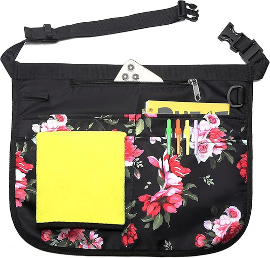 Waterproof Server Apron for Women with 5 Pockets,Quickly Put on and Take off Waitress Aprons,Work Apron for Bartender Barista