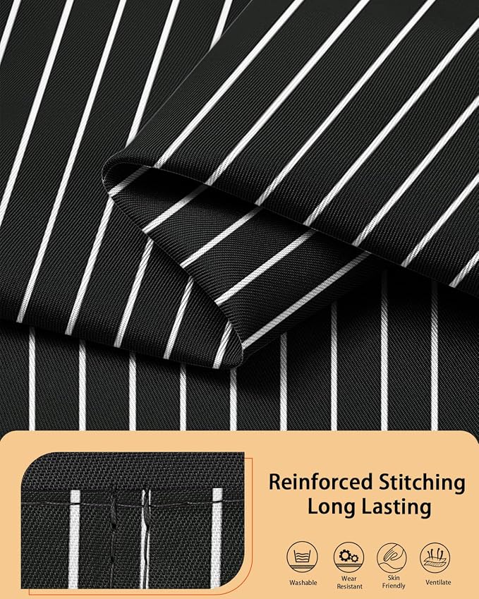 Slohif Reversible Server Apron 6 Pockets - Waist Apron for Waitress Women Half Serving Short Apron for Waiter - Image 4