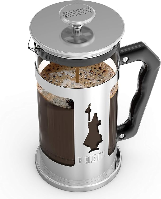 Bialetti 6860 Preziosa Stainless Steel 3-Cup French Press Coffee Maker, Silver (06860)