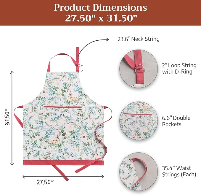 Maison d' Hermine 100% Cotton Apron for women with Pocket Kitchen Chef Apron for Men Cooking Mothers Day Gifts - Image 7