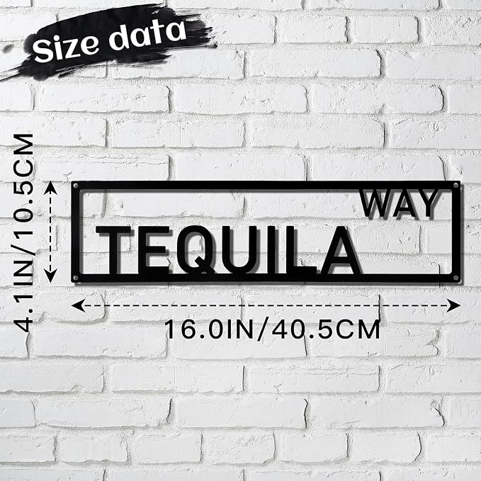 Metal Wall Art Decor tequila way Metal Signs Street Sign with Letter for Bar Home Man Cave Cafe 16 x 4 Inches - Image 2