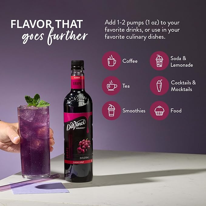 DaVinci Gourmet Grape Syrup, 25.4 Fluid Ounces (Pack of 1)