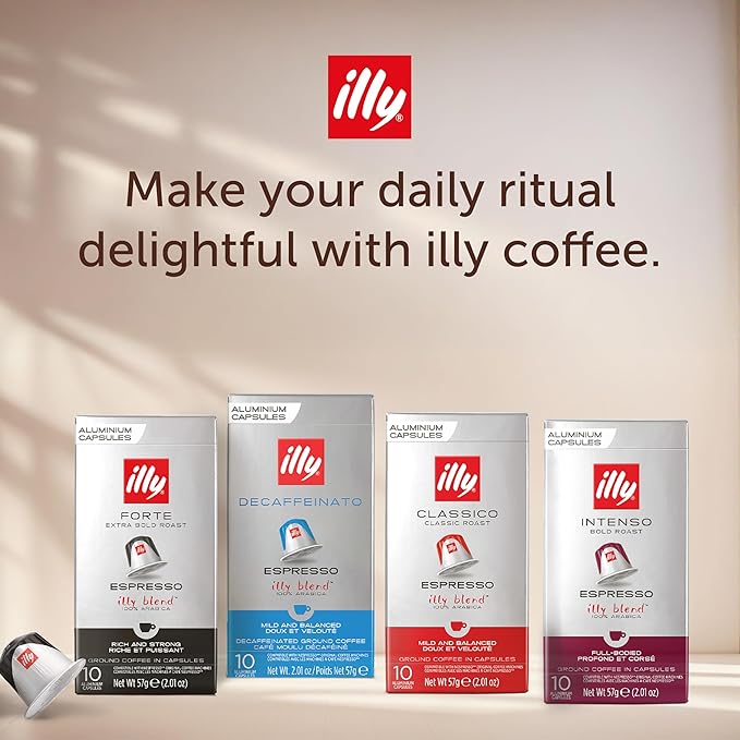 illy Espresso Compatible Capsules, Coffee Pods for Nespresso Original Line Machine, Forte Dark Roast, 100% Arabica, Premium Italian Coffee, Single Serve, 10 Count, 20 Pack