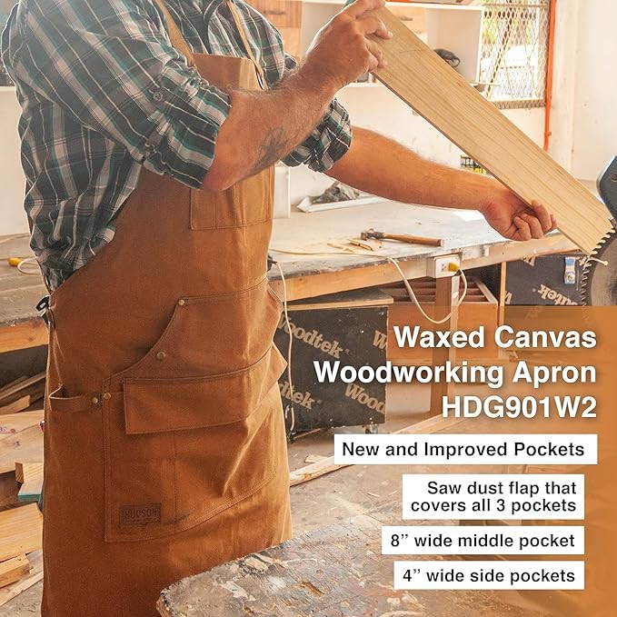 Hudson Durable Goods - Woodworking Edition - Waxed Canvas Apron - Brown - Image 4