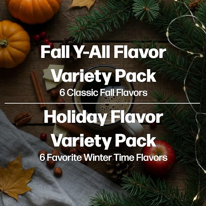 Maud’s Holiday & Fall Flavored Coffee Pods Variety Pack Bundle, 48ct, 11 Assorted Seasonal Flavors, Medium Roast Coffee in Single Serve Pods 100% Arabica Coffee, Compatible with Keurig K Cups Maker - Image 4