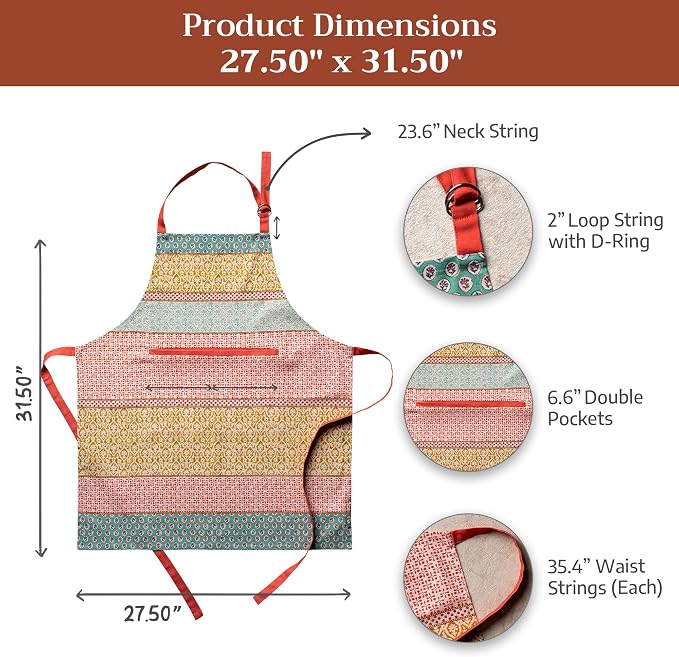Maison d' Hermine 100% Cotton Apron for women with Pocket Kitchen Chef Apron for Men Cooking Mothers Day Gifts - Image 7