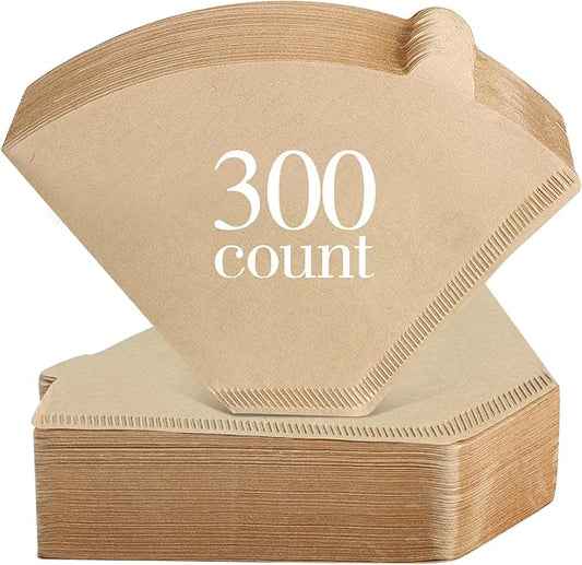 Niveaya Coffee Filters 300 Count, Cone Coffee Filter #4, Natural Paper Coffee Filter 8-12Cup (natural brown-300pcs, 04)