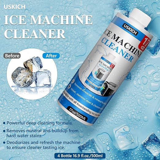 USKICH 4 Pack Ice Machine Cleaner Maker Descaler-68 fl oz Nickel Safe Descaler,Ice Maker Cleaner Solution Compatible with Ice Machine Brands Scotsman,KitchenAid,Hoshizaki - Image 5