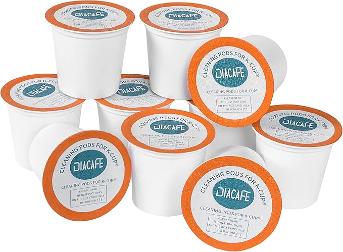 Fit for Keurig Cleaning Pods 10 Pack Descaler for Keurig Coffee Machines 1.0 & 2.0, K cup Cleaning Pods, K cup Cleaner Descaler Coffee Stain Remover by DIACAFE