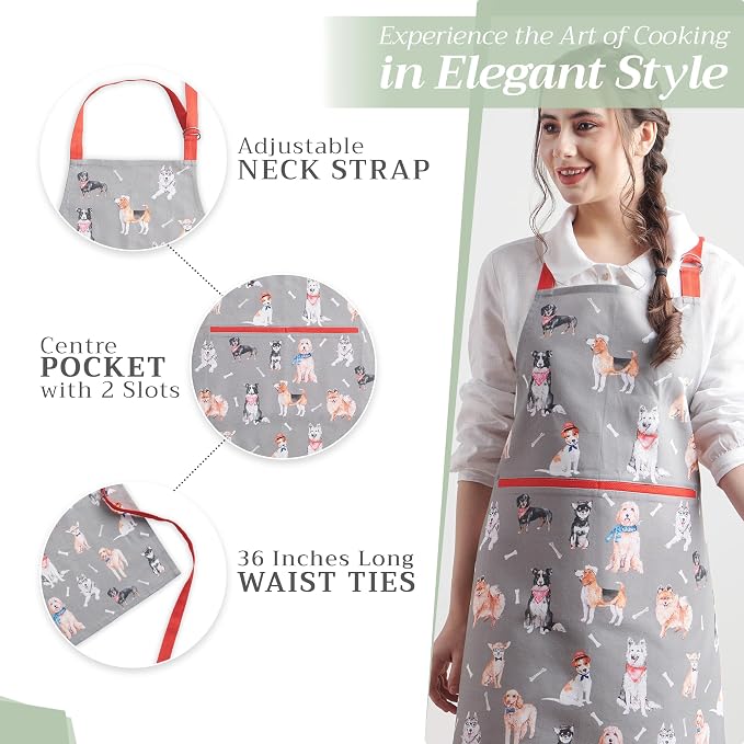 Maison d' Hermine 100% Cotton Apron for women with Pocket Kitchen Chef Apron for Men Cooking Mothers Day Gifts - Image 5