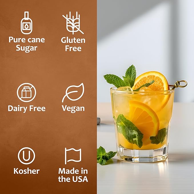 Syruvia Mandarin Orange Flavored Syrup for Drinks, Cocktails, Lemonades, Iced Teas and Desserts – 25.4 fl oz, With Pump