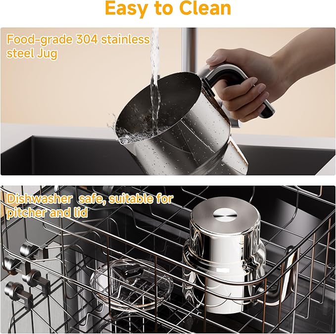 Milk Frother and Steamer, Large Capacity Detachable Electric Milk Frother, Automatic Warm and Cold Foam Maker, Hot Chocolate Maker, BPA Free