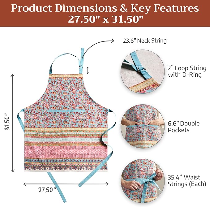 Maison d' Hermine 100% Cotton Apron for women with Pocket Kitchen Chef Apron for Men Cooking Mothers Day Gifts - Image 5