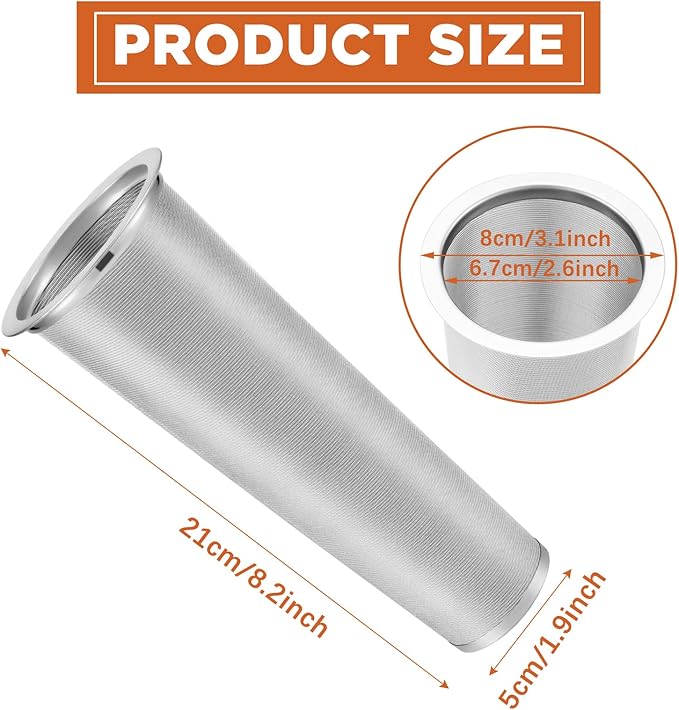 2 Pcs Cold Brew Coffee Filter Stainless Steel Filter Coffee Tea Infuser Strainer Canning Jar Mesh for Wide Mouth Mason Canning Jar, Iced Tea Maker (2 Quart)