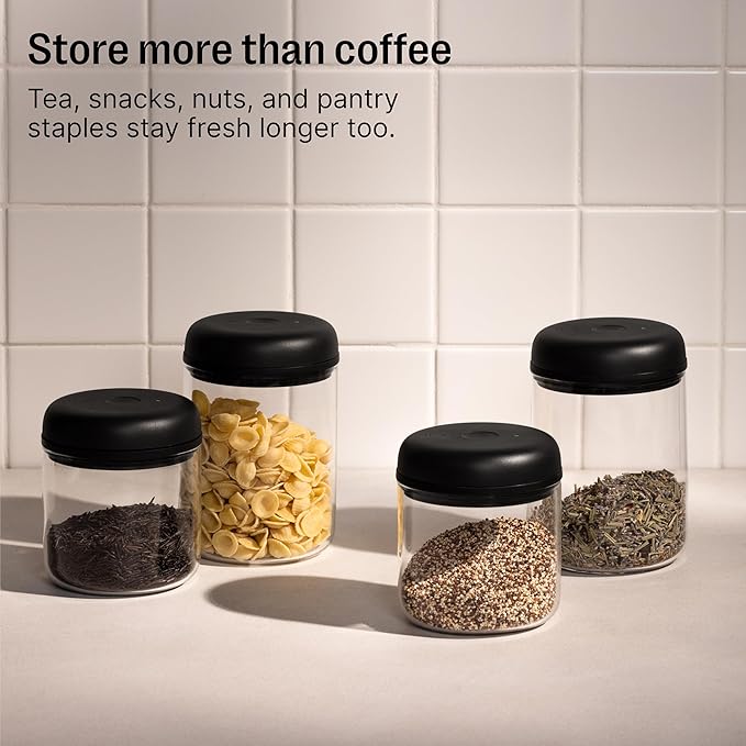 Fellow Atmos Electric Vacuum Canister & Storage Container - Airtight Coffee & Food Storage Containers - Coffee Containers - (Matte White, 1.2 Liter)