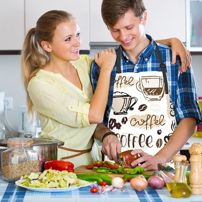 Apron, Stocking Stuffers Bib Apron with Adjustable Neck for Women, Suitable for Home Kitchen Cooking Apron - Image 6