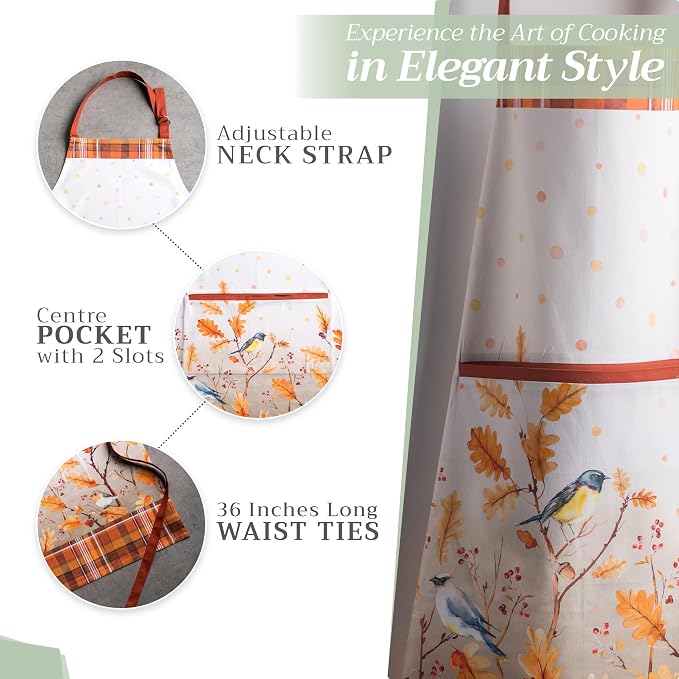 Maison d' Hermine 100% Cotton Apron for women with Pocket Kitchen Chef Apron for Men Cooking Mothers Day Gifts - Image 6