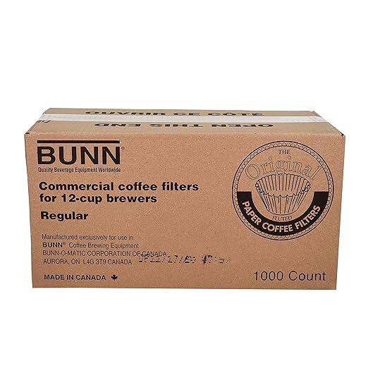 BUNN 12-Cup Commercial Coffee Filters, 1000 Count (Pack of 1), 20115.0000