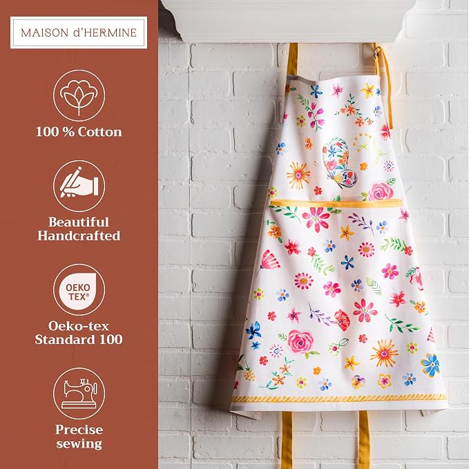 Maison d' Hermine 100% Cotton Apron for women with Pocket Kitchen Chef Apron for Men Cooking Mothers Day Gifts - Image 2