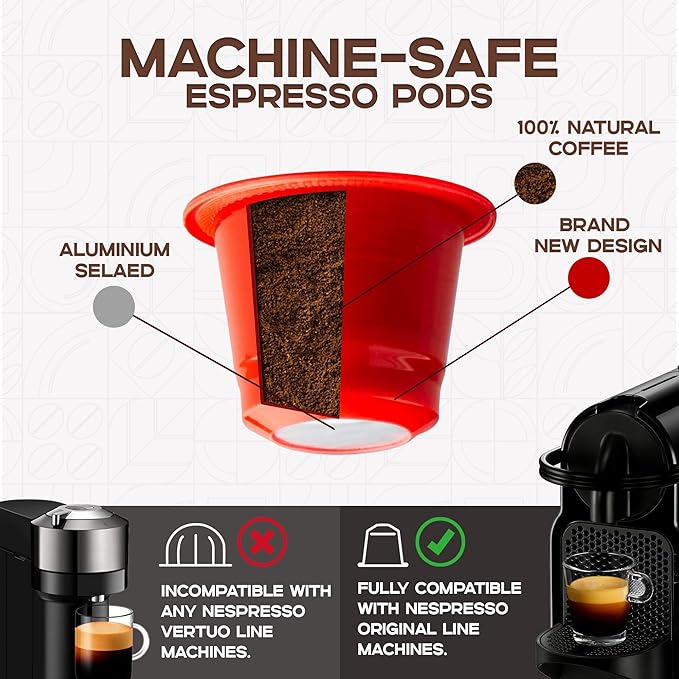 FORTISIMO 50 Pods ESPRESSO CLASSICO - Espresso capsules compatible with Nespresso Original Line Machines