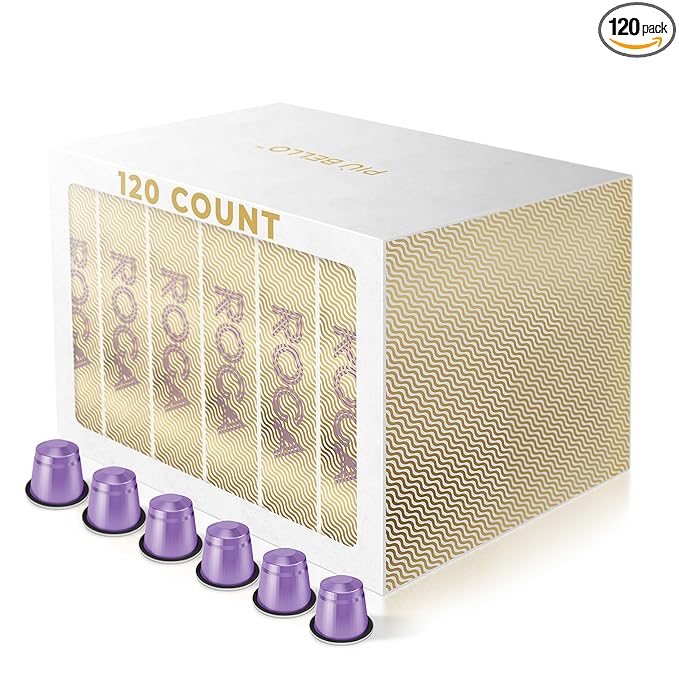 Piu Bello Roga Flavor Coffee Pods for Nespresso Original Machine - Rich & Balanced Taste - Strong Italian Espresso Flavored - Kosher Certified (120 Count)