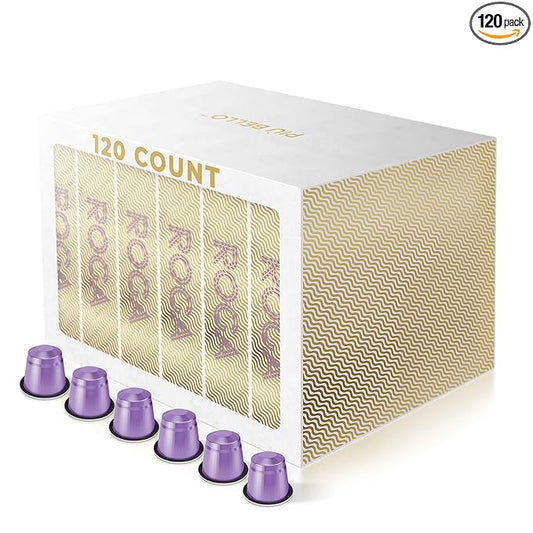 Piu Bello Roga Flavor Coffee Pods for Nespresso Original Machine - Rich & Balanced Taste - Strong Italian Espresso Flavored - Kosher Certified (120 Count)
