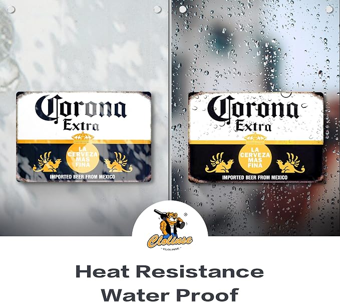Corona Beer Signs | Man Cave Decor | Bar Vintage Metal Tin Signs | Garage Retro Home decor | Wall Poster Funny Cool Things Stuff For House Shop Room Coffee 8 * 12 Inch - Image 3