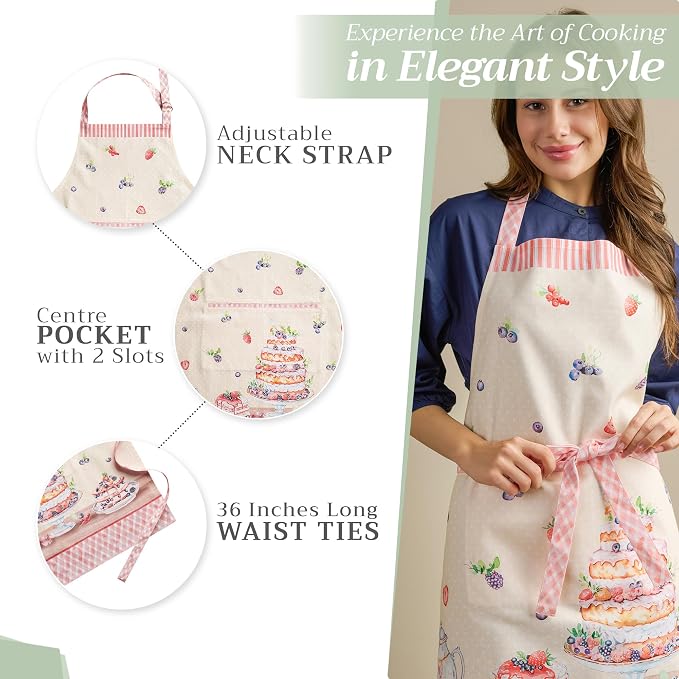 Maison d' Hermine 100% Cotton Apron for women with Pocket Kitchen Chef Apron for Men Cooking Mothers Day Gifts - Image 5