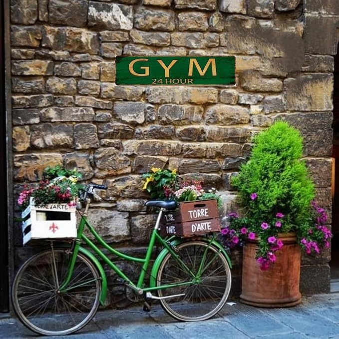 Vintage Metal Tin Sign GYM 4''x16'' inch, Street Sign for Home, Restaurant, Bar, Cafe, Garage - Retro Wall Decor Plaque - Image 2