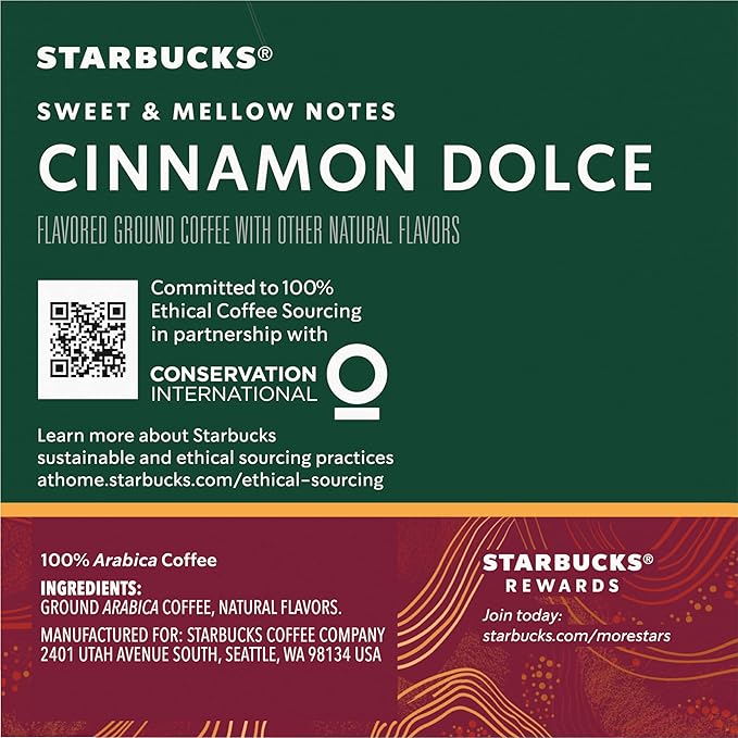 Starbucks Flavored Coffee, Genuine K-Cup Pods, Cinnamon Dolce Flavored, with Sweet and Mellow Notes, Recyclable Pods, 10 Count Pods in Each (Pack of 4)