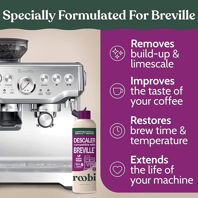 Breville Compatible Descaling Solution. Specially Formulated to Clean & Descale your Breville Espresso Machine. 2 Uses per Bottle, 2 Pack. Eco-Friendly Carbon Neutral Descaler Kit. - Image 3