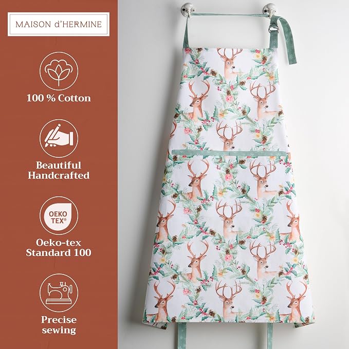 Maison d' Hermine 100% Cotton Apron for women with Pocket Kitchen Chef Apron for Men Cooking Mothers Day Gifts - Image 2