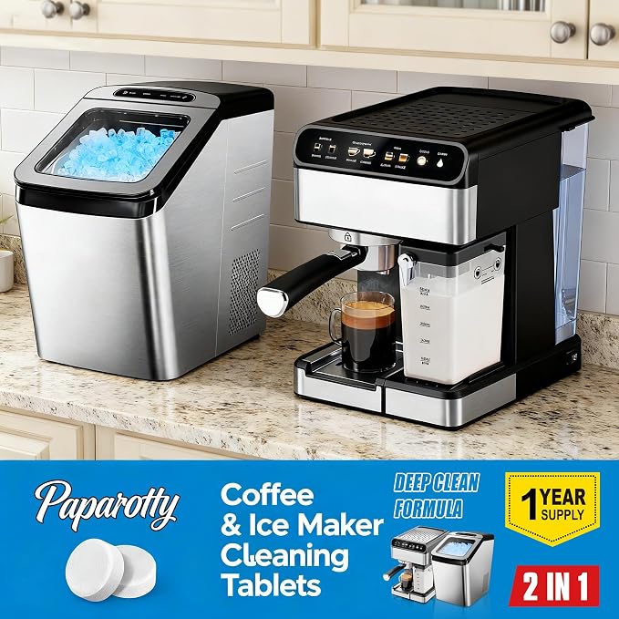 Coffee Machine Cleaner & Descaler Tablets, 2 in 1 Ice Maker Cleaner Tablets, Removes Limescale, Odor & Residue, Deep Clean for Espresso Machines, Coffee Makers & Ice Machines - Image 5