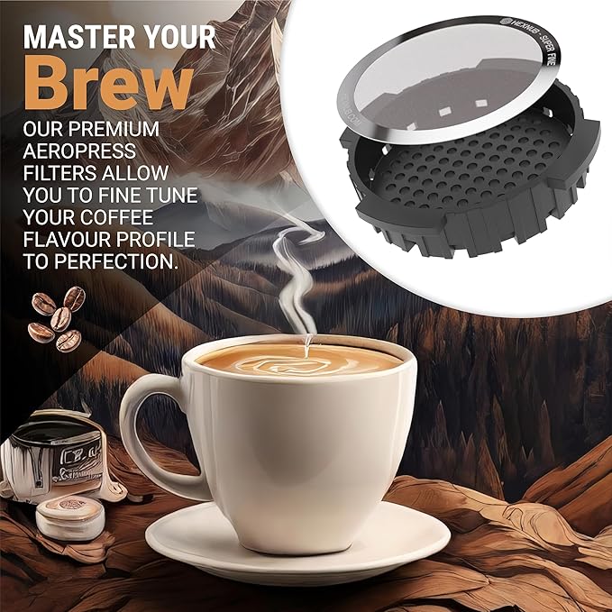 HEXNUB - Reusable Metal Filter for AeroPress XL Coffee Maker, Stainless Steel Filter Fits AeroPress XL Coffee Press, Fuller Bodied Coffee Than Paper Filters - SILVER MESH