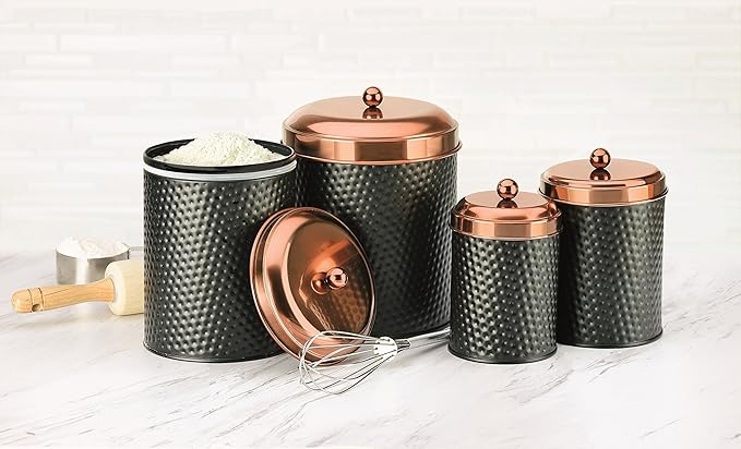 Amici Home Ashby Copper Metal Canister, X-Large, 104oz