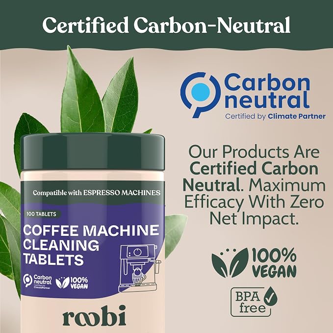 Roobi Espresso Machine Cleaning Tablets. Coffee Machine Cleaner Tabs. 100 Count Carbon Neutral Espresso Clean Pack. - Image 6