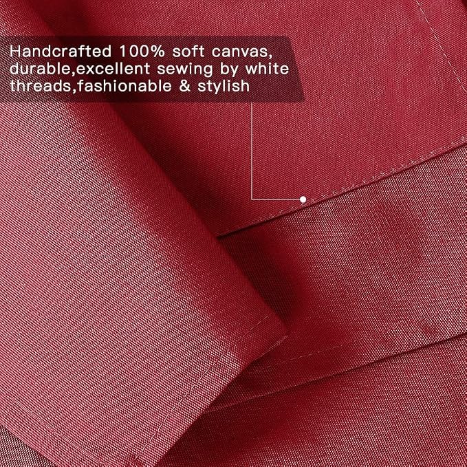 Crossback Apron with Pockets, Apron with Adjustable Straps | Pockets x2, Adjustable & Removable Straps, Canvas, Unique Split Apron for Ceramics, Home, Kitchen, Restaurant,M-XXL (Red) - Image 3