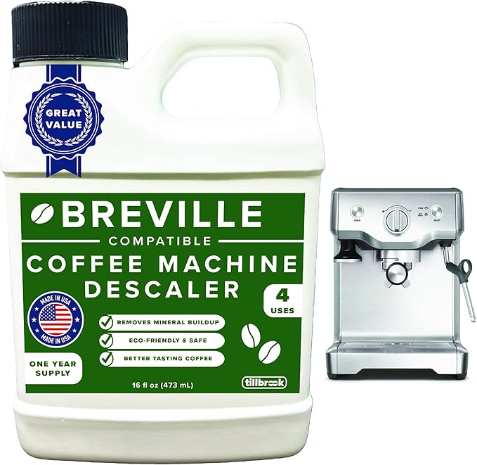 Tillbrook Breville Espresso Machine Compatible Descaler - 1 YEAR SUPPLY - Concentrated Descaler for Breville - 16 oz Coffee Maker Cleaner for Breville, Nespresso, Delonghi, Espresso Machine - 4 Uses by Unknown